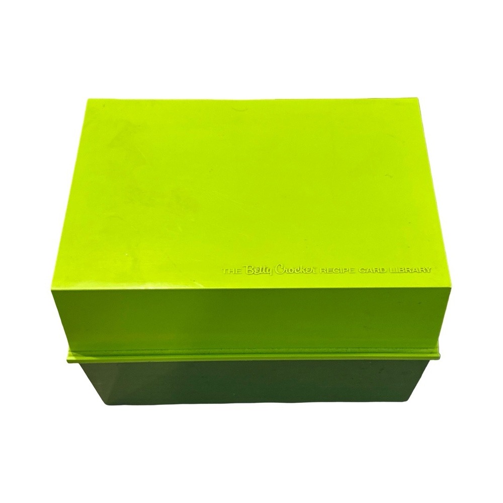 Vintage 1971 Betty Crocker Recipe Card Library Lime Green Box Retro MCM 70s